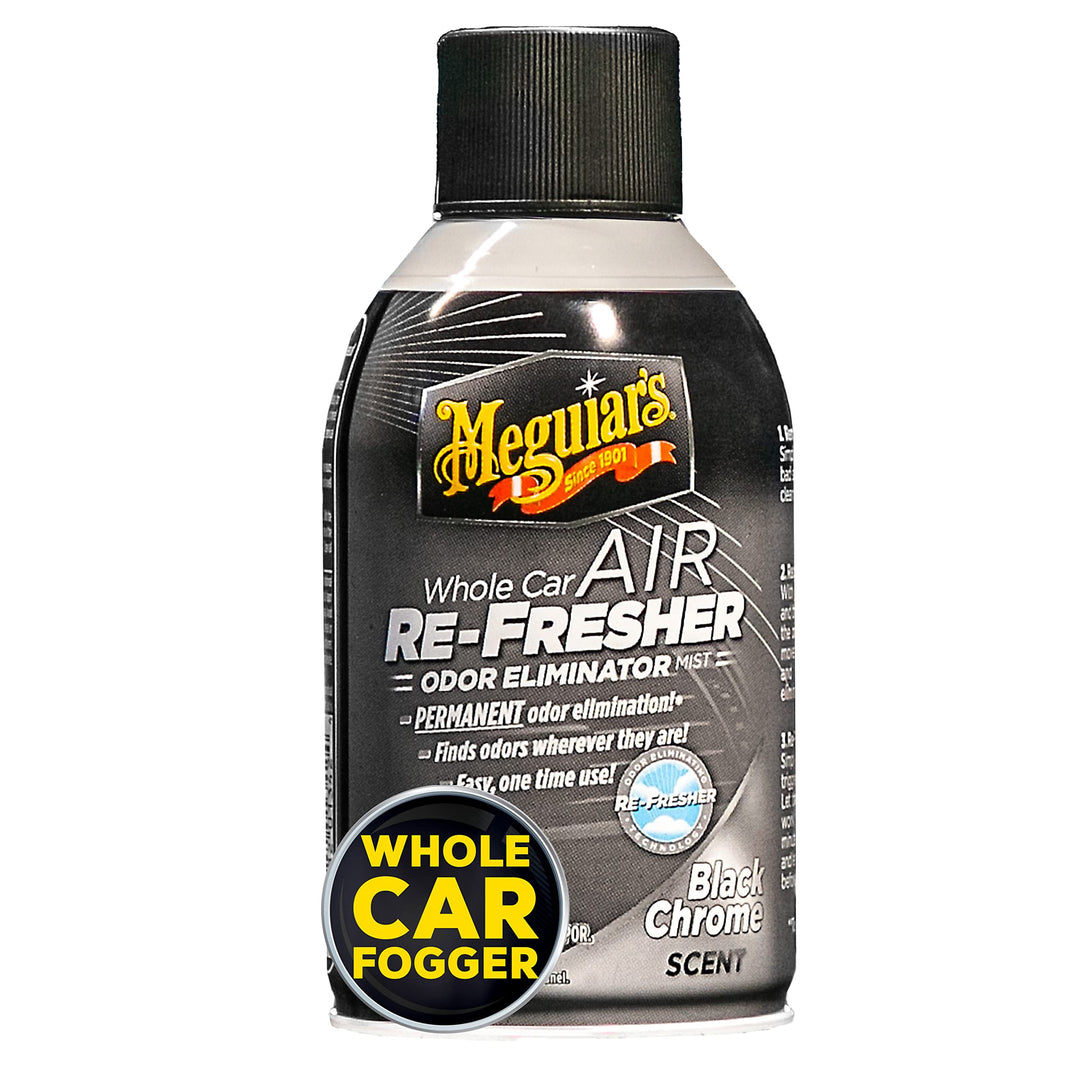 Meguiar&#39;s Whole Car Air Re-Fresher Odor Eliminator Mist, Black Chrome Scent - Car Odor Remover &amp; Car Air Freshener to Eliminate Bad Odors - 2 Oz Aerosol
