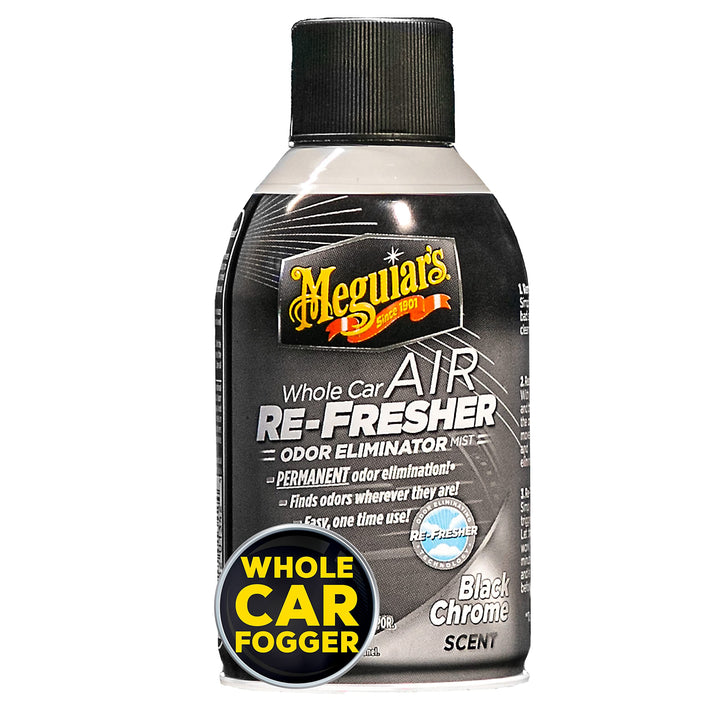 Meguiar&#39;s Whole Car Air Re-Fresher Odor Eliminator Mist, Black Chrome Scent - Car Odor Remover &amp; Car Air Freshener to Eliminate Bad Odors - 2 Oz Aerosol