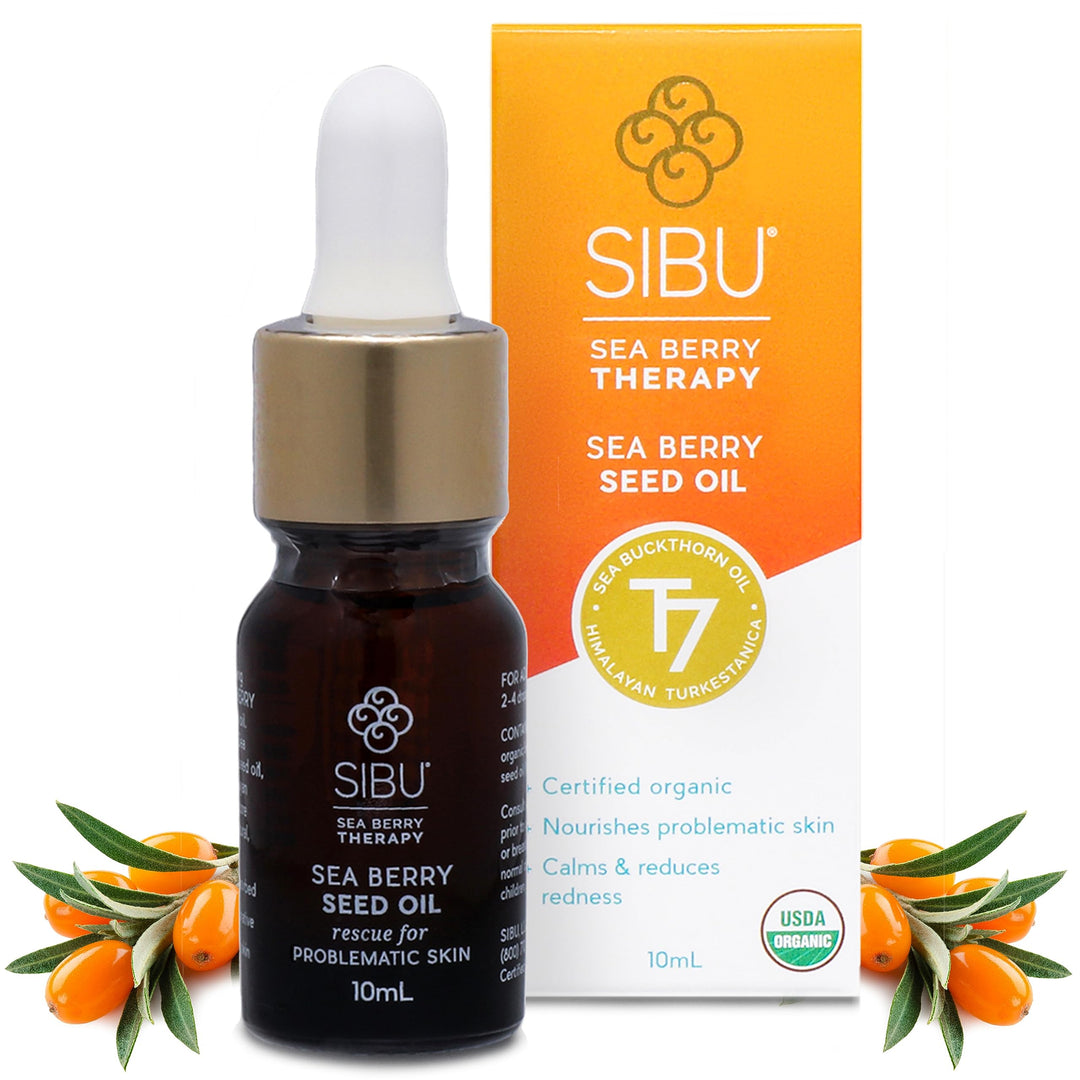 Sibu Premium Himalayan Sea Buckthorn Seed Oil, USDA Organic (10ml) – Amazing for Sensitive Skin, Breakouts, &amp; Irritation