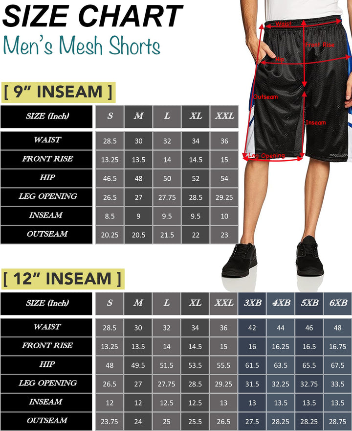 Men&#39;s Athletic Gym Mesh Shorts with Pockets, Lightweight, Quick Dry, Breathable, Black, Large