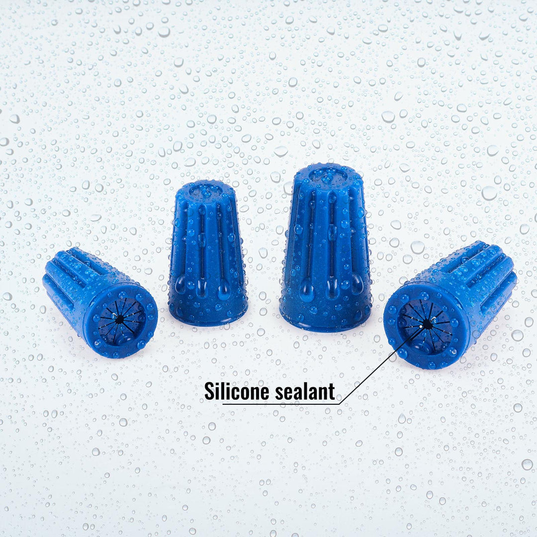 Waterproof Outdoor Electrical Connector Cable Terminal Waterproof Connector Landscape Wire Splice Connector for Building Application Connect Wet Location Installation, Blue (40 Pieces)