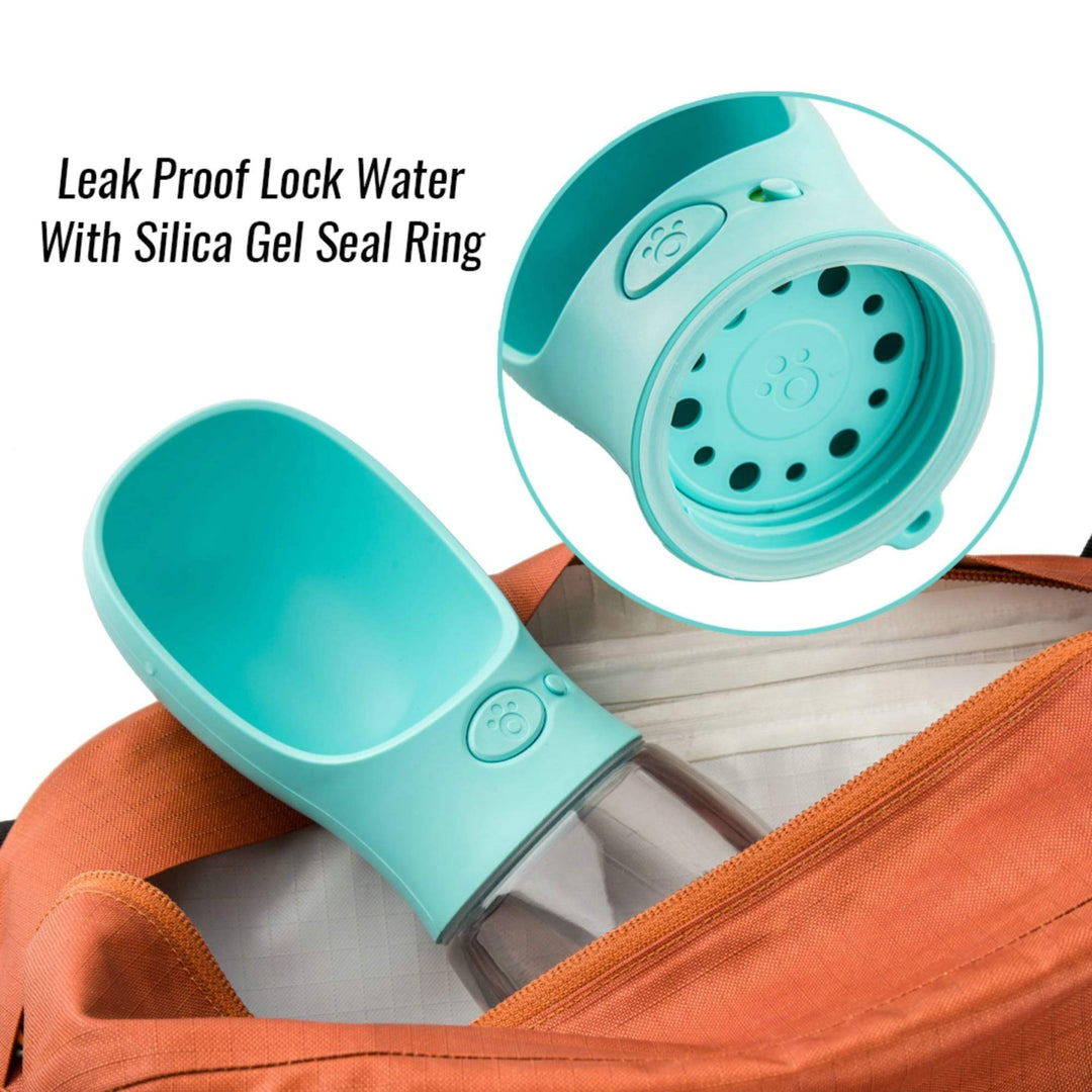 Dog Water Bottle, Leak Proof Portable Pet Water Bottles for Dogs, Puppy Water Dispenser with Drinking Feeder for Travel (Teal 12oz)