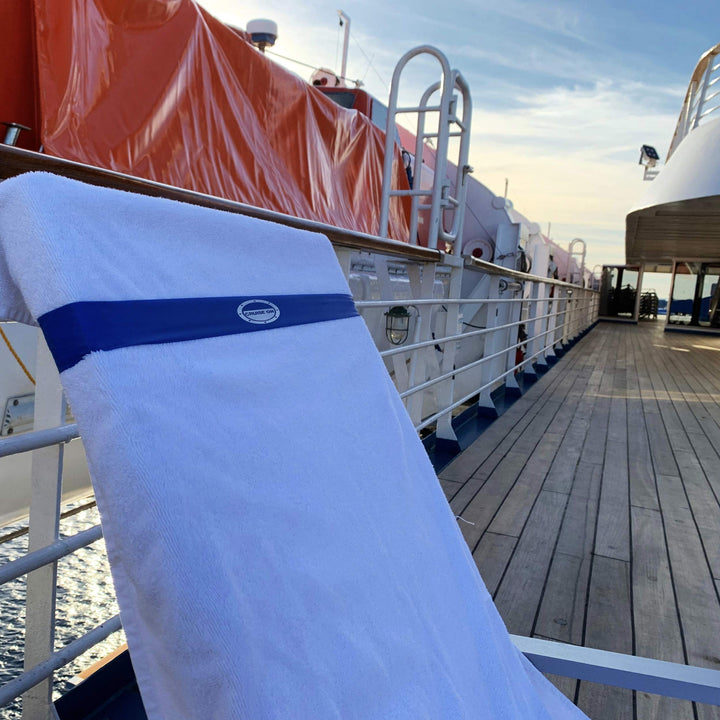 Towel Bands (4 Pack) - The Better Towel Chair Clips Option for Beach, Pool &amp; Cruise Chairs