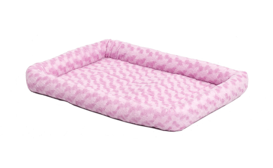 22L-Inch Pink Dog Bed or Cat Bed w/ Comfortable Bolster | Ideal for XS Dog Breeds & Fits a 22-Inch Dog Crate | Easy Maintenance Machine Wash & Dry | 1-Year Warranty