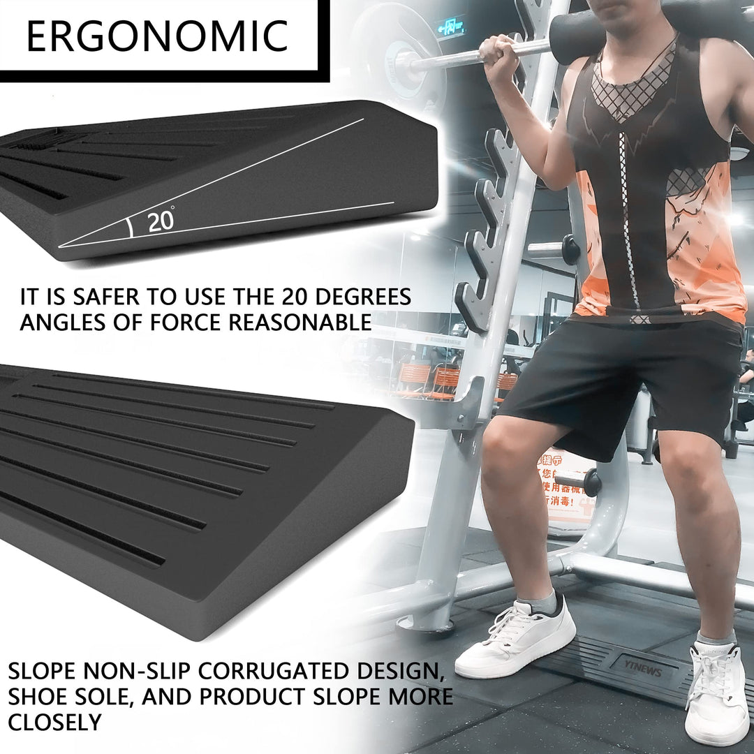 Squat Wedge Blocks for Weight Lifting, Non-Slip Solid Rubber Squat Blocks for Powerlifting, Deadlifting, Weight Training, Barbell and Kettlebell Squats