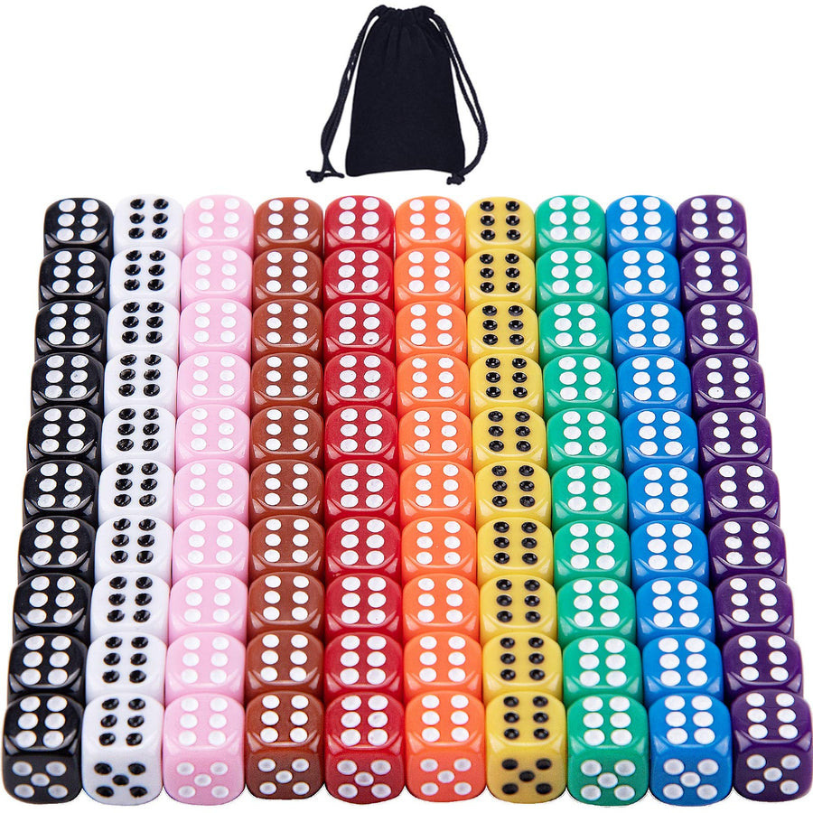 AUSTOR 100 Pieces Dices 12mm Game Dice Set 6 Sided Roun
