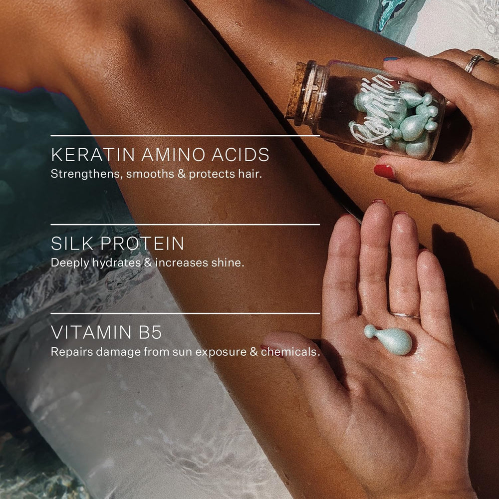 Hair Serum with Keratin, Silk Protein & Vitamin B5-30 Capsules - Hair Styling Oils for Frizzy and Damaged Hair