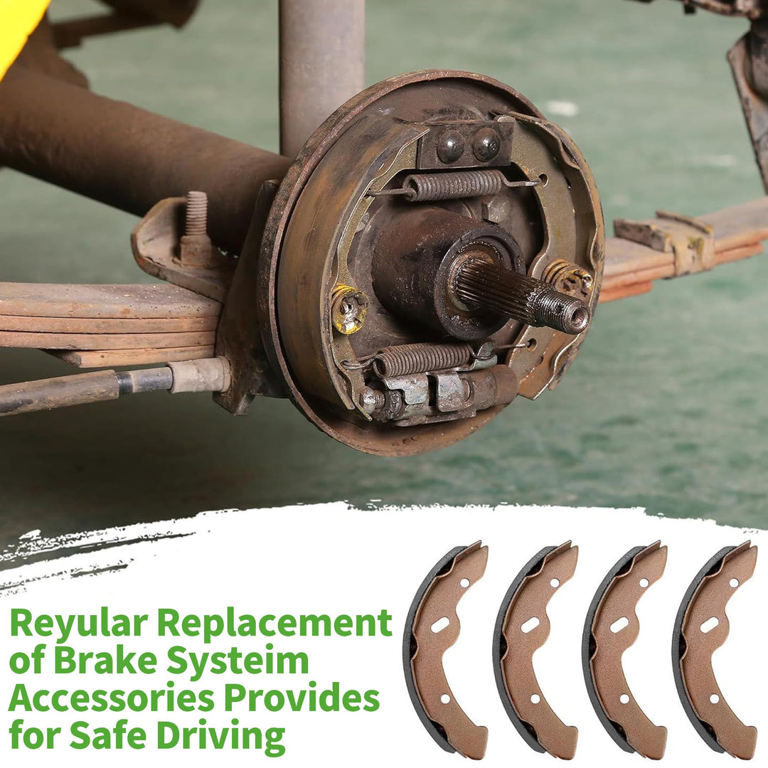 10L0L Golf Cart Brake Shoes for Yamaha G1 G2 G8 G9 Club Car 1995-up, EZGO 1986.5-Up (2 Long, 2 Short) 1018232-01 27249G01 17-25340-00