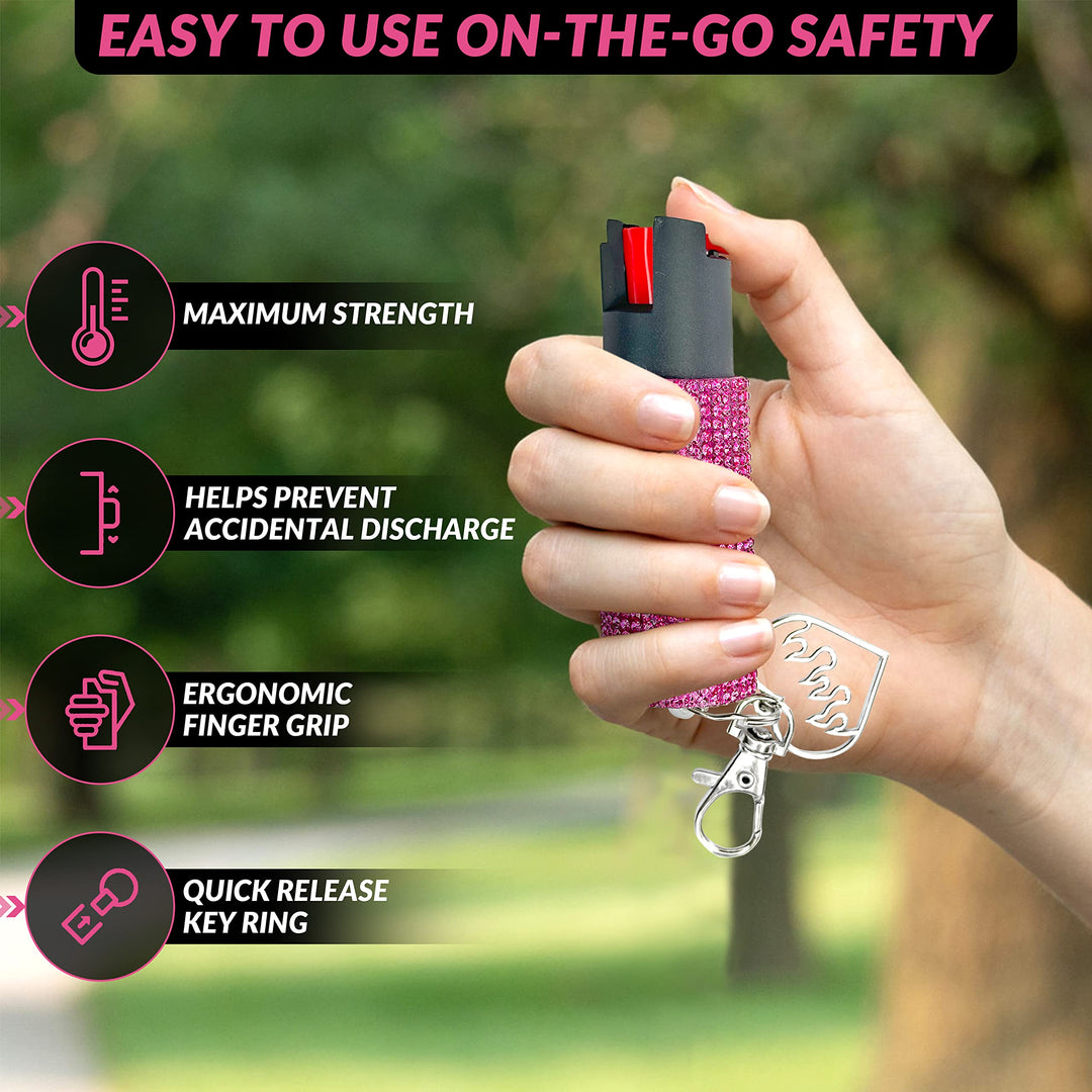 Safety Keychain Set for Women and Girls Including Beaded Wristlet, Air Tag, Credit Card Puller and Personal Alarm