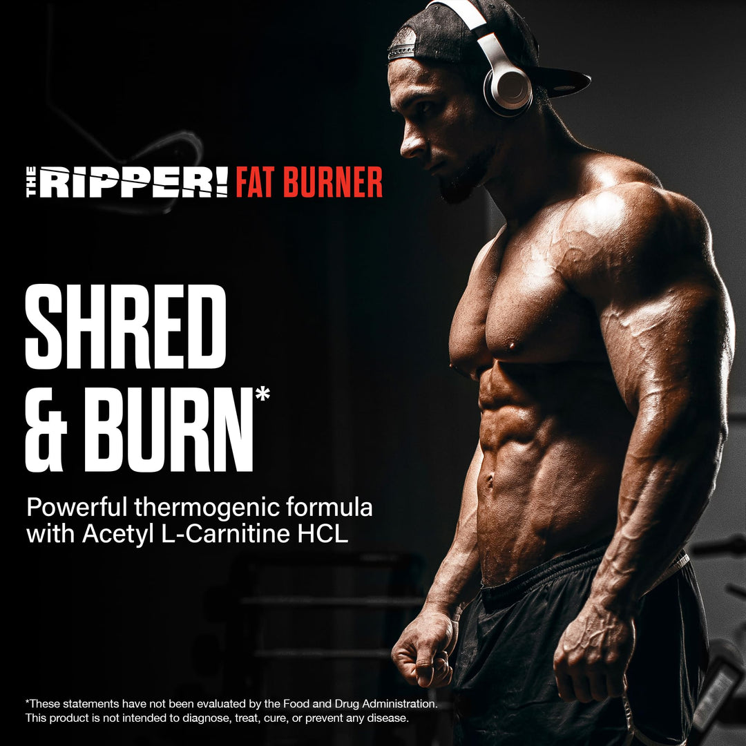 The Ripper! Shredding Thermogenic Fat Burner - Razor Lime 30 Servings | Advanced Fast Acting Thermogenic Pre-Workout, Appetite Suppressant for Men &amp; Women