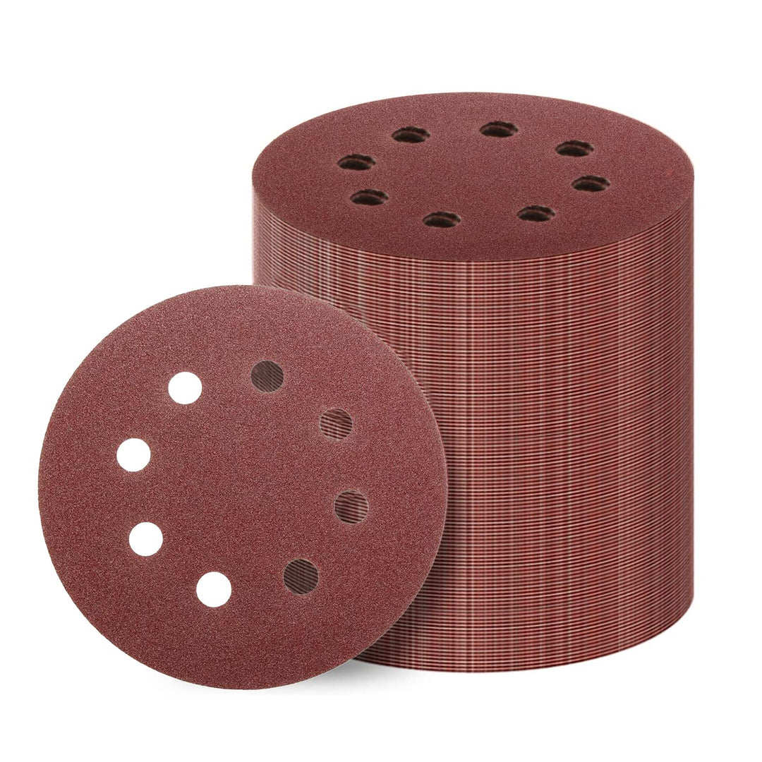 40 Pcs 5 Inch Sanding Discs Sandpaper 8 Hole Hook for R
