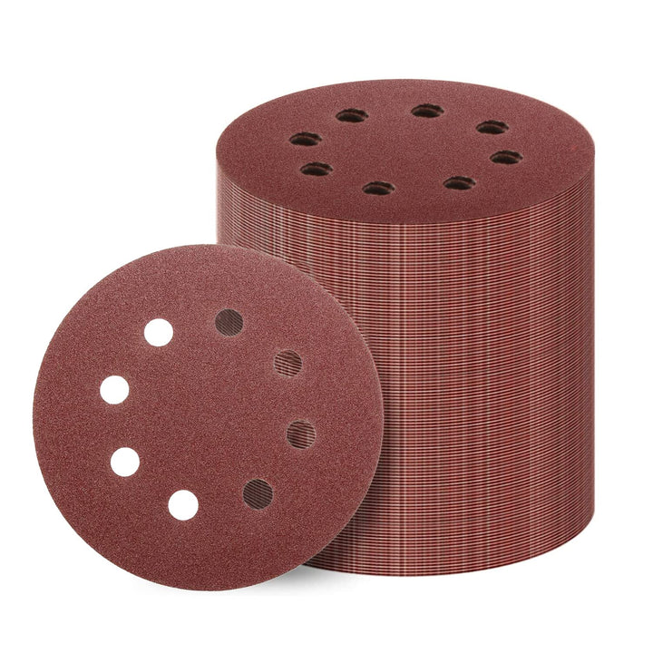 40 Pcs 5 Inch Sanding Discs Sandpaper 8 Hole Hook for R