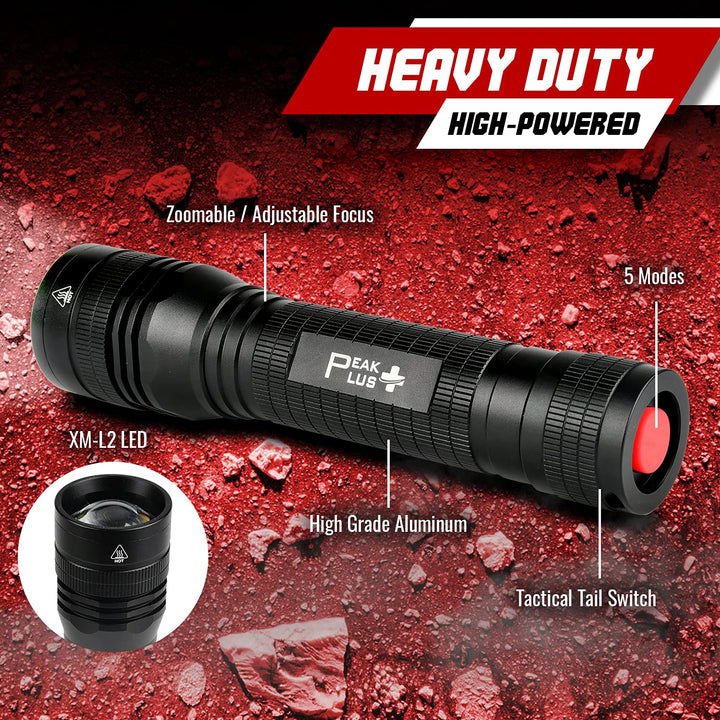 High Powered LED Flashlight LFX2000, Brightest High Lumen Light with 5 Modes, Zoomable and Water Resistant, Best Flashlights for Camping, Dog Walking and Emergency