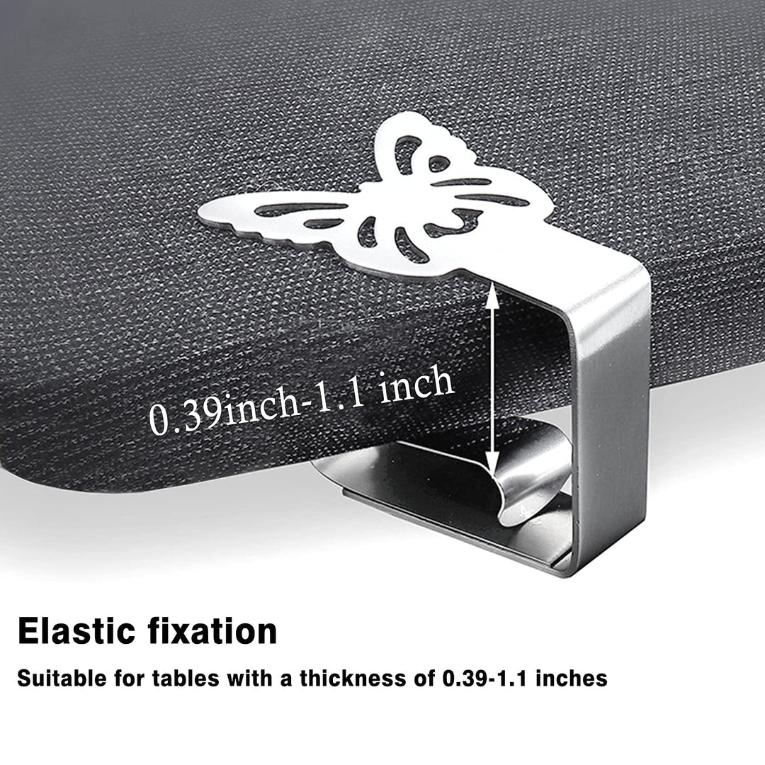 Tablecloth Clips for Outdoor Dining Table 8 pcs Picnic Tables Clips Thickened Strong Stainless Steel,Table Cloth Clips Holders Ideal for Outdoor and Indoor,Home,Restaurant, Party (Tableware)