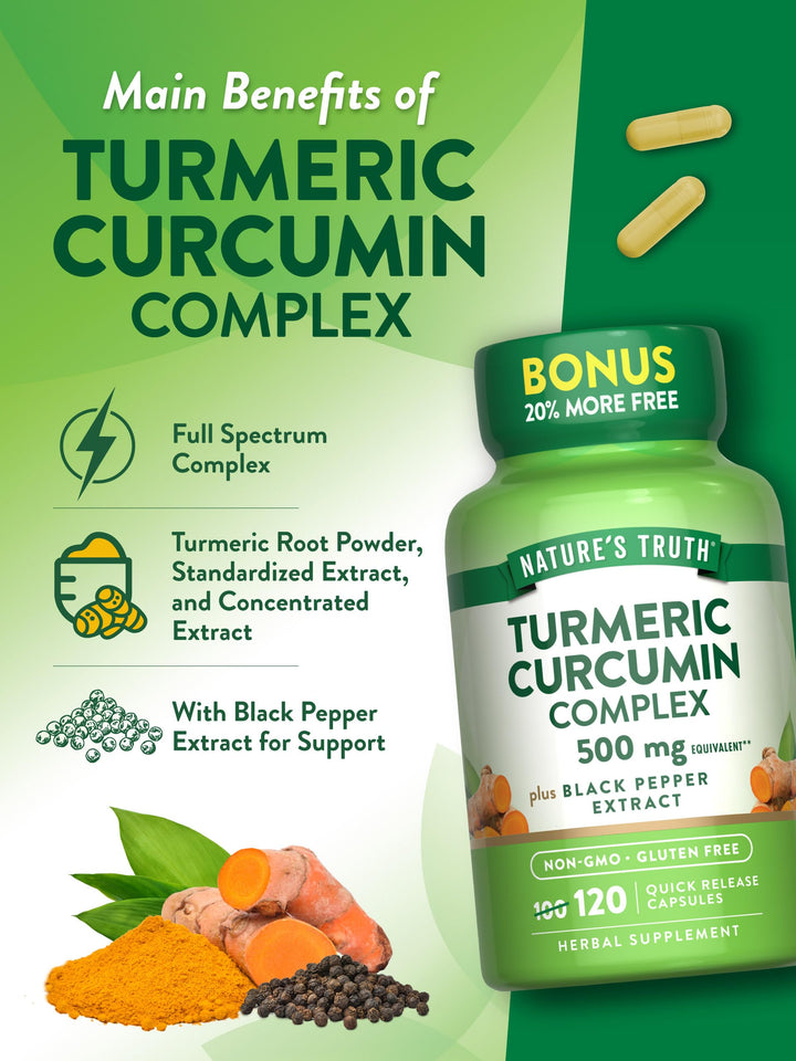 Nature&#39;s Truth Turmeric Curcumin 500mg | 120 Ca