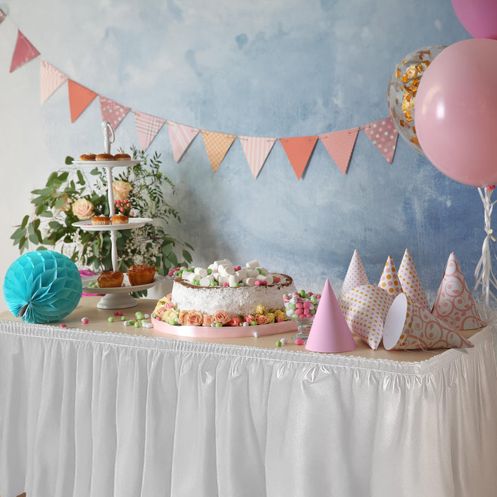 DecorRack Table Skirt, 29 in x 14 ft -BPA Free- Plastic