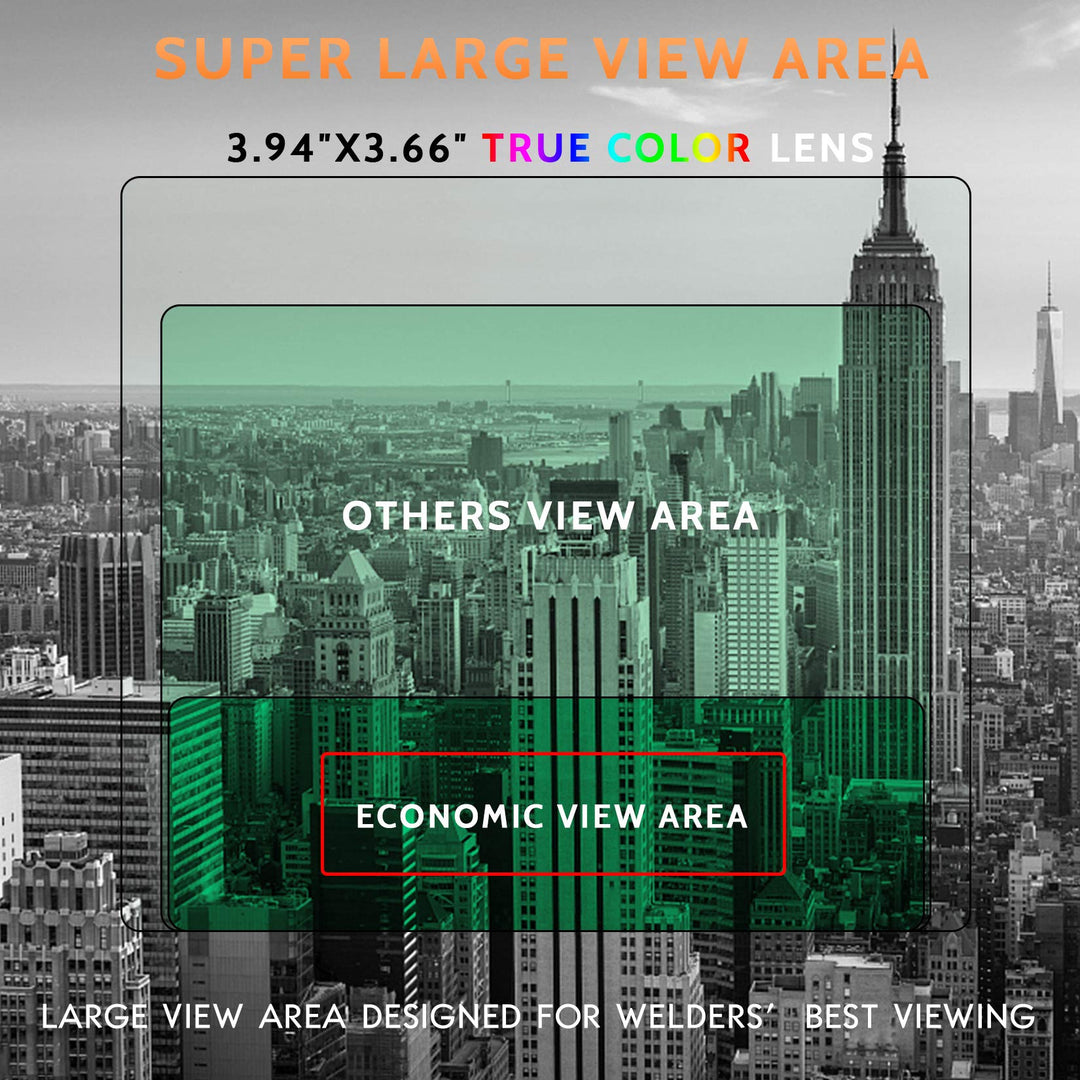 Large Viewing Screen 3.94X3.66 True Color Solar Powered Auto Darkening Welding Helmet, 4 Sensor &amp; Wide Shade Range 4~5/9-9/13 Welding Mask for TIG MIG ARC Weld Grinding