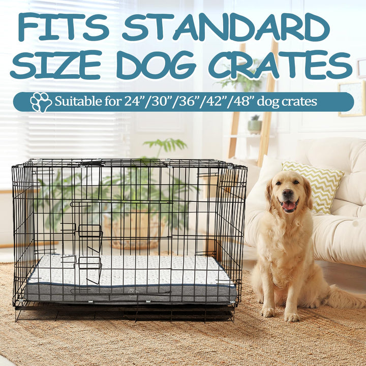 Reversible Cool and Warm Dog Bed for Crate Pad, Pet Beds with Washable and Removable Cover, Dog Crate Bed Sleeping Mats, Bed for Dog Crate for Large Medium Small Dogs, Grey
