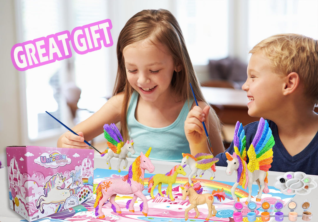 Unicorn Painting Kit - Paint Craft for Girls, Arts and Crafts for Kids Age 4-9 - DIY Unicorn Party Favors and Activities
