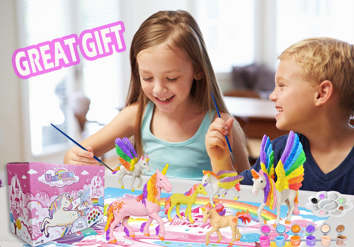 Unicorn Painting Kit - Paint Craft for Girls, Arts and Crafts for Kids Age 4-9 - DIY Unicorn Party Favors and Activities