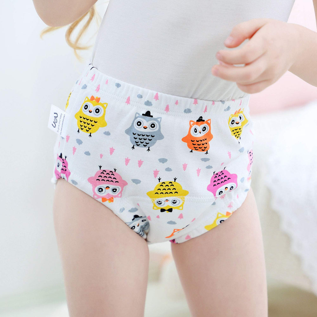 Toddler Potty Training Pants 4 Pack,Cotton Training Underwear Size 2T,3T,4T,Waterproof Underwear for Kids Pink 2T