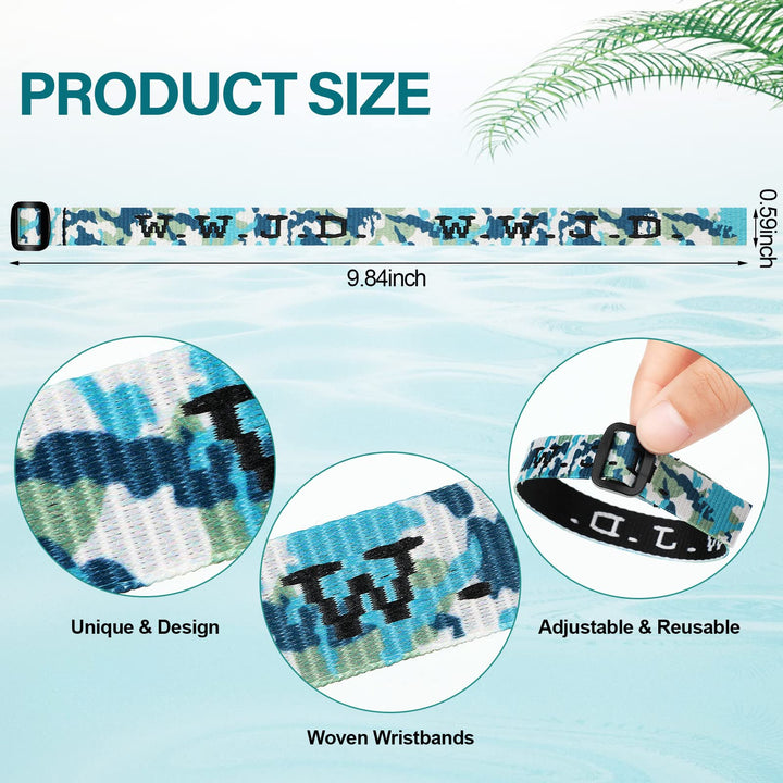 40 Pcs WWJD Bracelets What Would Jesus Do Religious Christian/ Friendship Bracelets Colorful Woven Wristbands for Men Women Boys Girls, 20 Styles