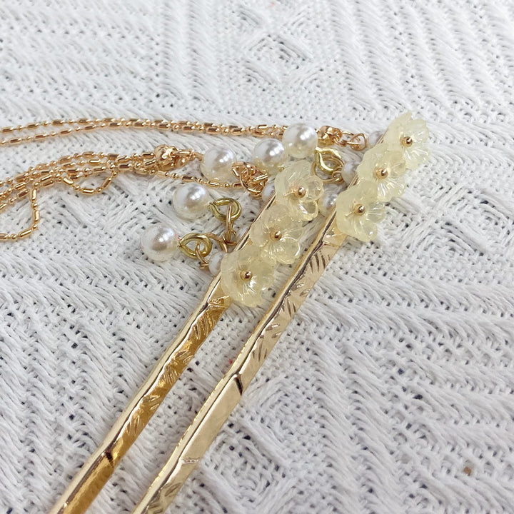 Chinese Hair Sticks with Tassel, Double Chain Hair Pin Vintage Tassel Hair Chopsticks Hanfu Chignon Hair Styling Accessories#3