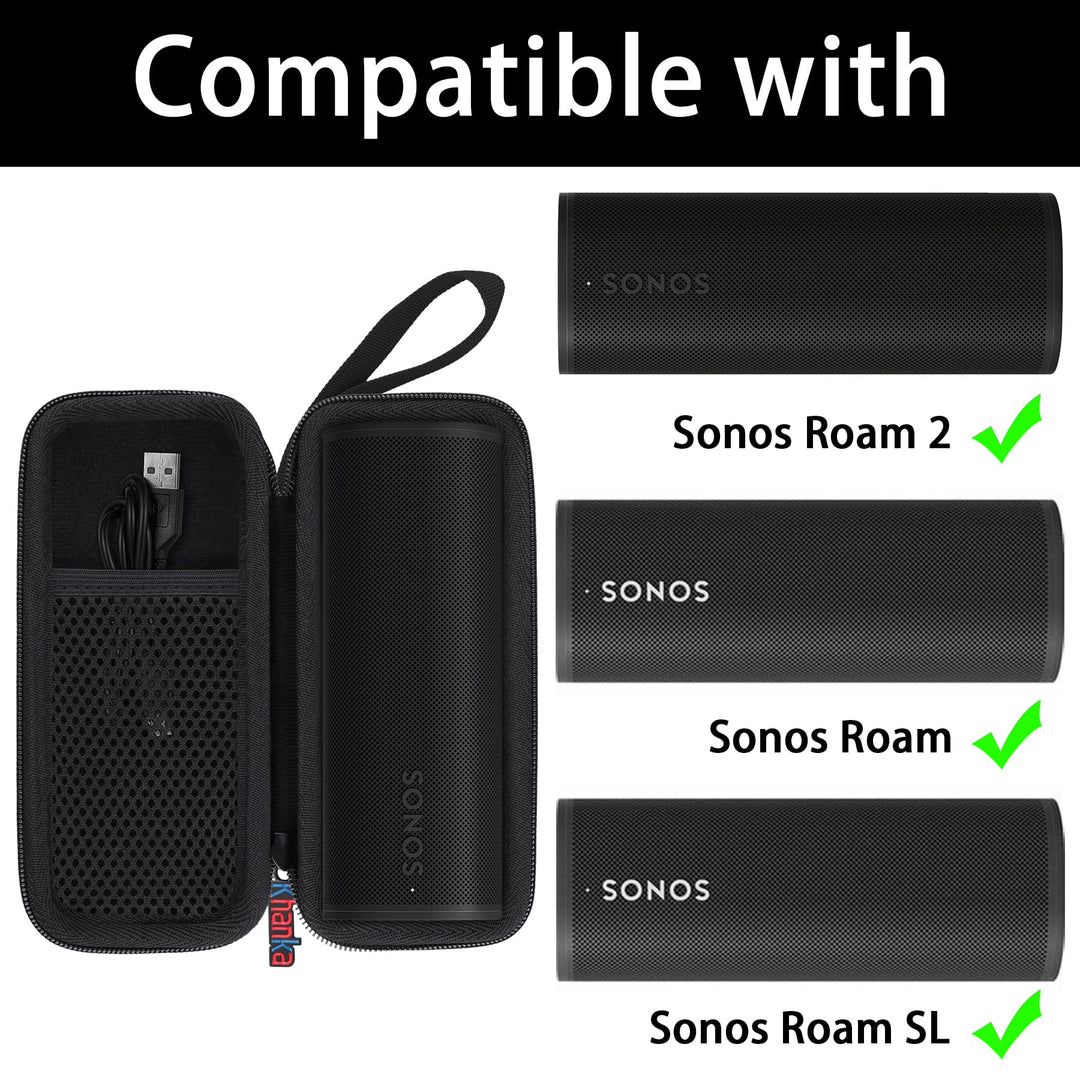 Hard Travel Case Replacement for Sonos Roam 2 / Sonos Roam/Roam SL Portable Smart Bluetooth Speaker (Inside Black)