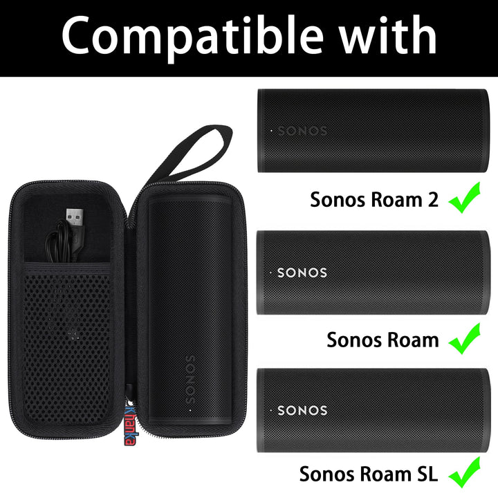 Hard Travel Case Replacement for Sonos Roam 2 / Sonos Roam/Roam SL Portable Smart Bluetooth Speaker (Inside Black)