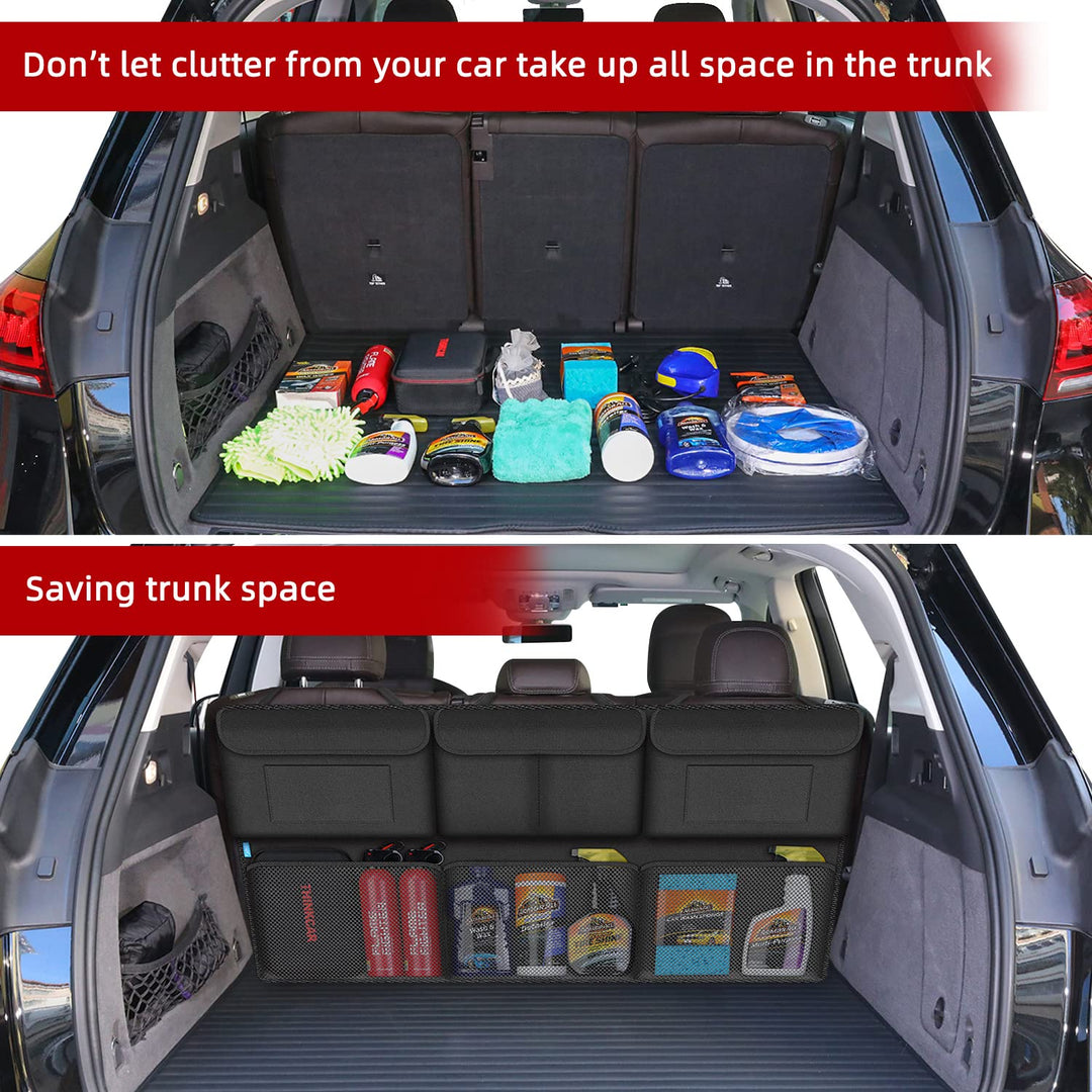 Car Organizers and Storage- Super Large SUV storage organizer for Large SUV/MVP, Hanging Car Backseat Organizer with 6 Large Pockets, Saving Space Organizer for Car(Mesh Pockets 40.9×19.3)