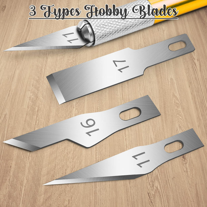 Exacto Knife, 2 Exacto Knives with 40 Spare Exacto Blades, Craft Knife, Hobby Knife, Precision Knife, Exacto Knife Set for Crafts, Arts, Modeling, Scrapbooking, Exacto Knife Blades (#11#16#17)
