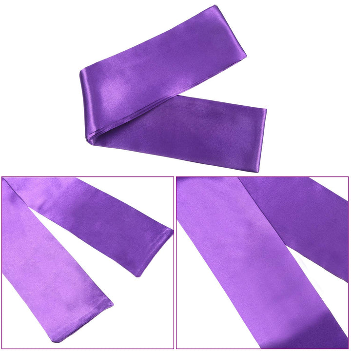 2 Pack Sleeping Mask Satin Eye Mask (Black and Purple) 