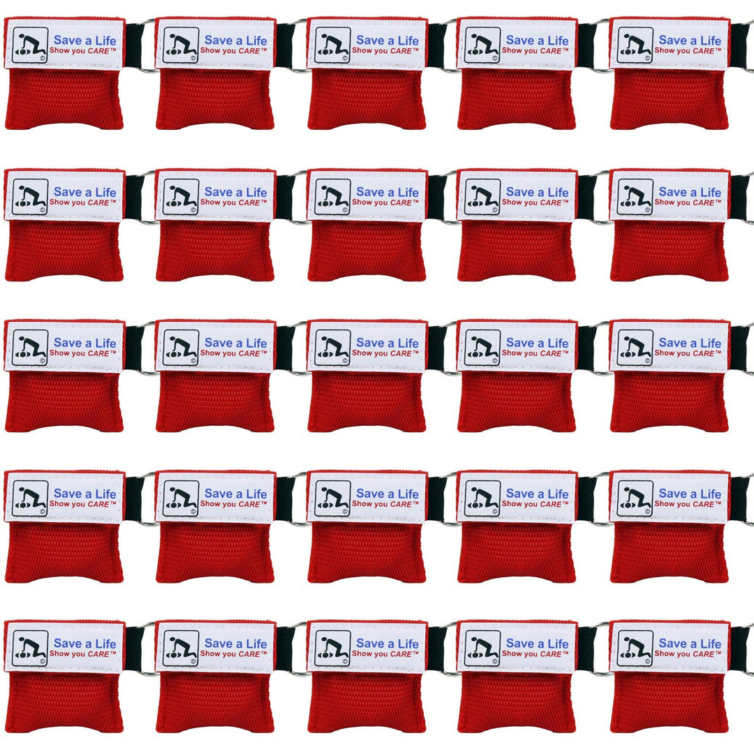 American CPR, CPR Emergency Rescue Face Shield with One-way Valve, Mask for Key Chain or Pocket, Breathing Barrier, 25 Pack