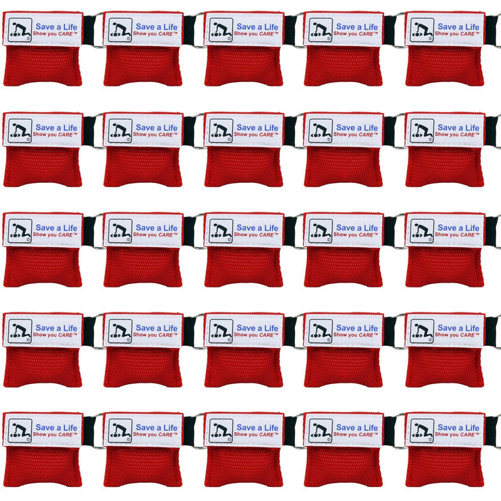 American CPR, CPR Emergency Rescue Face Shield with One-way Valve, Mask for Key Chain or Pocket, Breathing Barrier, 25 Pack