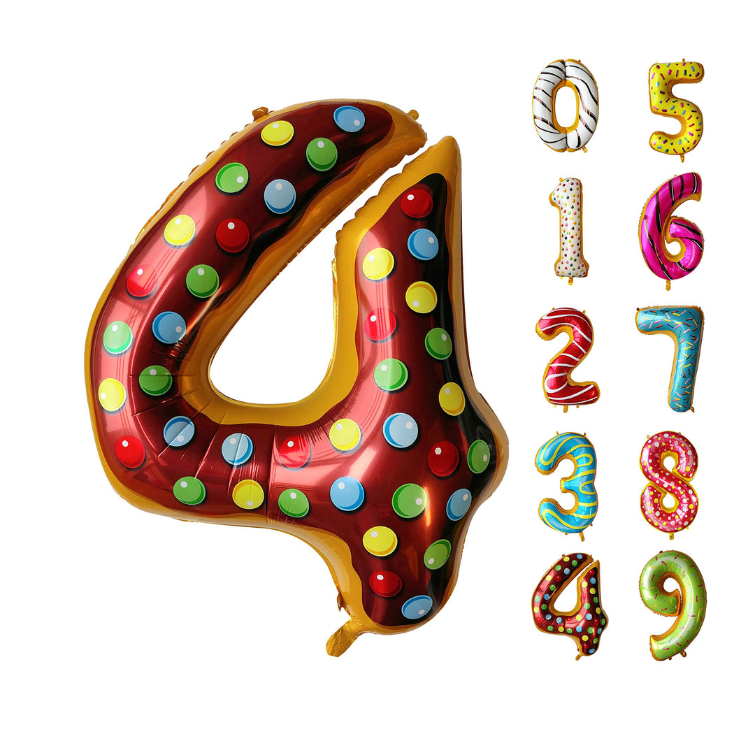 36 inch Donut Balloon Donut Number Birthday Party Decorations Grow Up Aluminum Hanging Foil Film Balloon Wedding Air Mylar Balloons