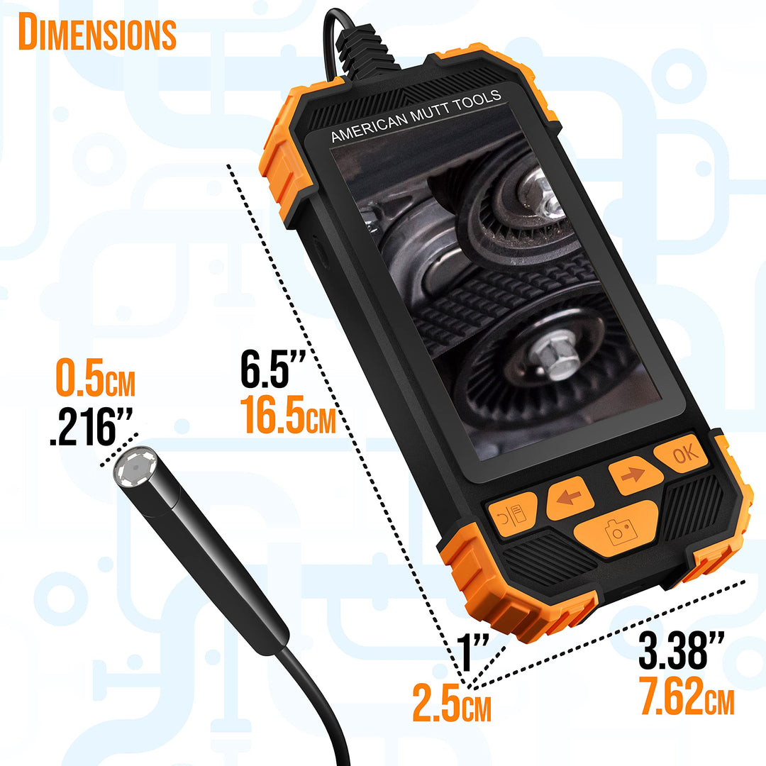 Fiber Optic Camera Snake - 6.5FT 5.5mm 1080p HD USB Snake Inspection Camera with 6 LED Lights - Waterproof IP67 Rated Snake Camera with Light - Great Endoscope Tool for Mechanics