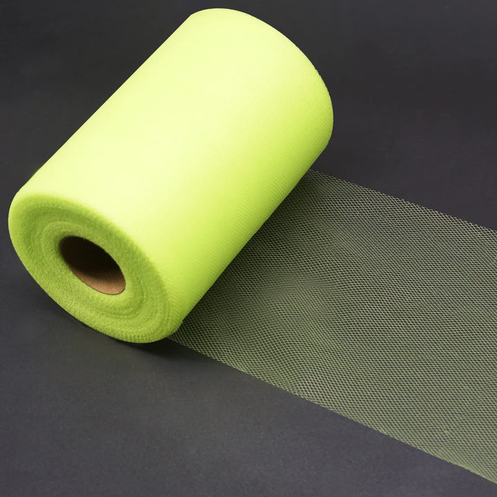 Lime Green Tulle Fabric Rolls 6 Inch by 100 Yards (300 feet) Fabric Spool Tulle Ribbon for DIY Tutu Bow Halloween Decorations Baby Shower Birthday Party Wedding Christmas Craft Supplies