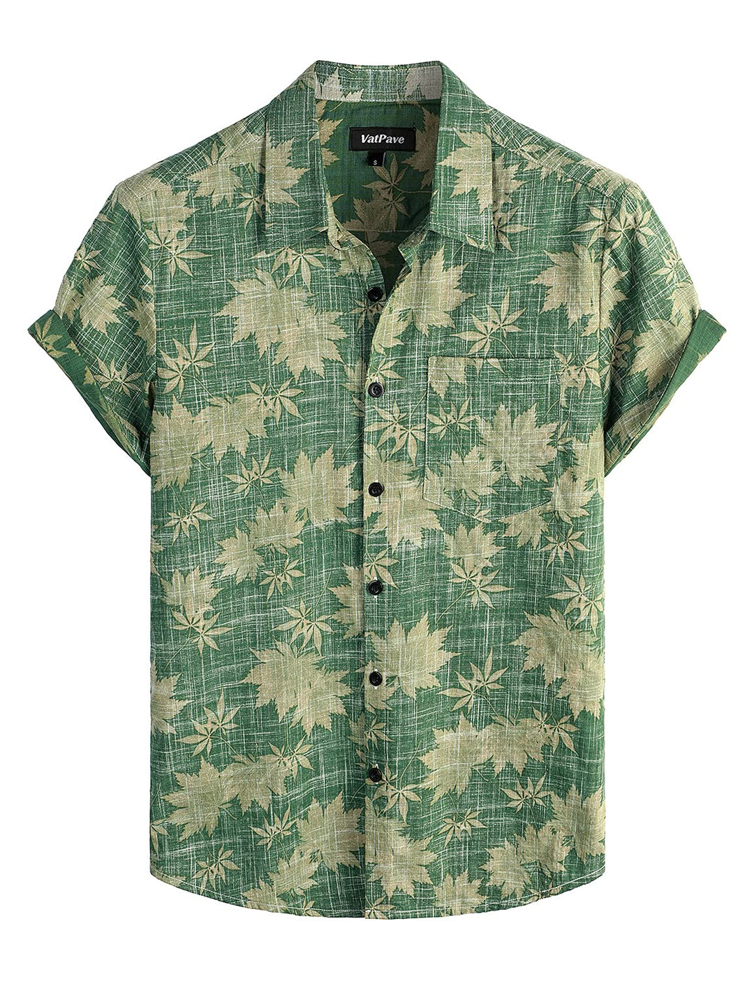 VATPAVE Mens Front Pocket Hawaiian Shirts Casual Floral