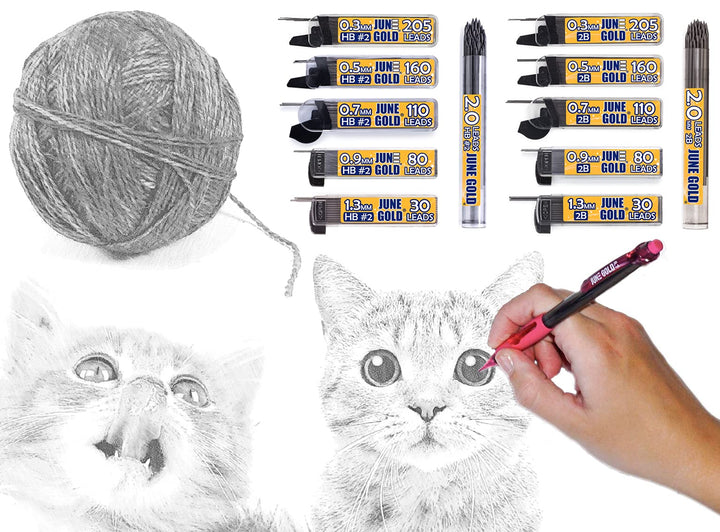 108 Pieces, 2.0 mm HB #2 Lead Refills, 90 mm Length, Extra Bold Thickness, Break Resistant Lead/Graphite