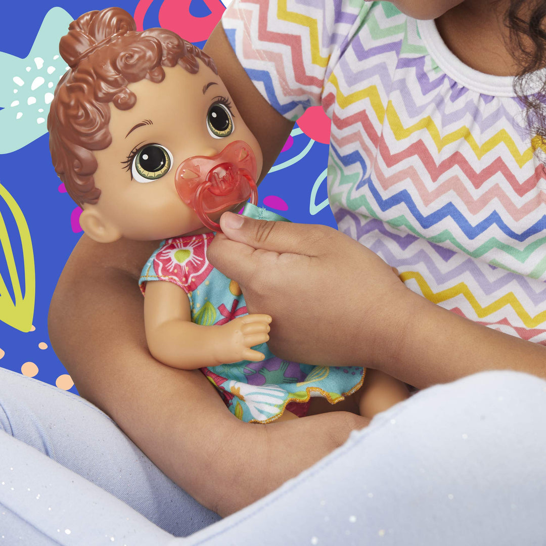Baby Lil Sounds: Interactive Brown Hair Baby Doll for Girls &amp; Boys Ages 3 &amp; Up, Makes 10 Sound Effects, Including Giggles, Cries, Baby Doll with Pacifier