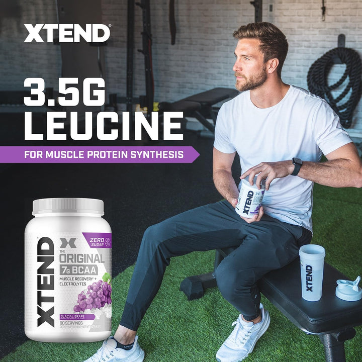 XTEND Original BCAA Powder 7g BCAA and 2.5g L-Glutamine, Sugar Free Post Workout Muscle Recovery Drink with Amino Acids for Men &amp; Women, 90 Servings