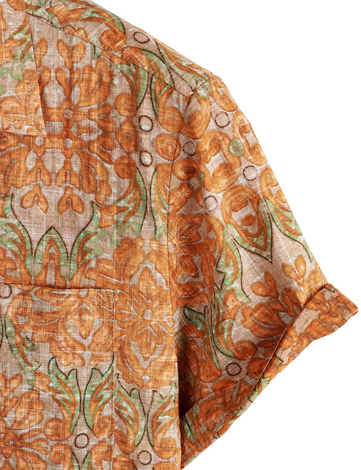 VATPAVE Mens Front Pocket Hawaiian Shirts Casual Floral