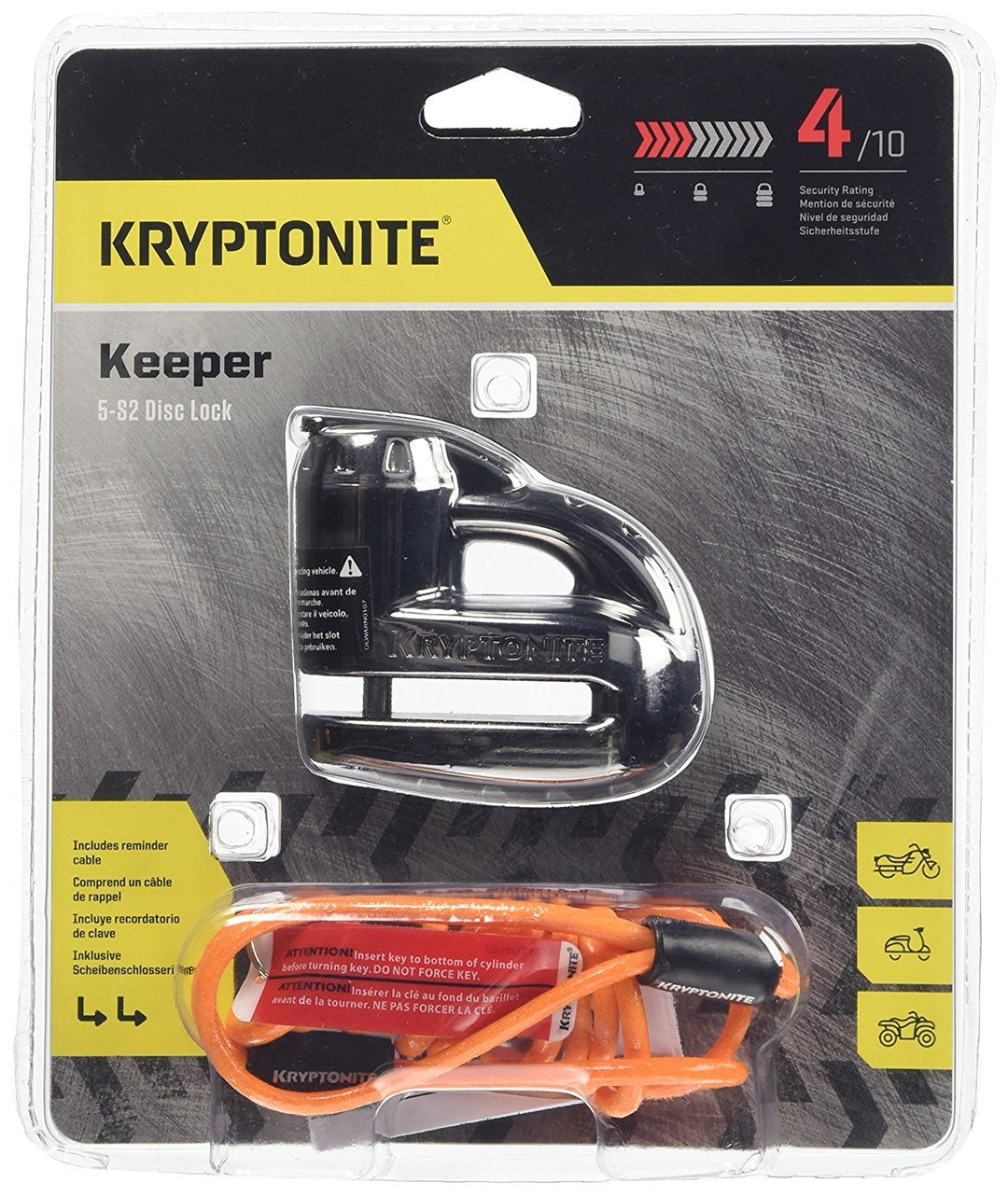 000877 Keeper 5s Black Chrome Disc Lock, one Size
