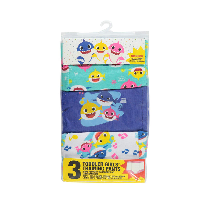 Baby Shark Girls' Toddler, 7pk Potty Training Pant, 3T