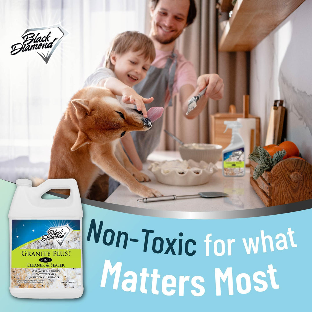 Granite Plus! 2 in 1 Cleaner &amp; Sealer for Granite Marble Travertine Limestone Ready to Use! 1-Gallon AD