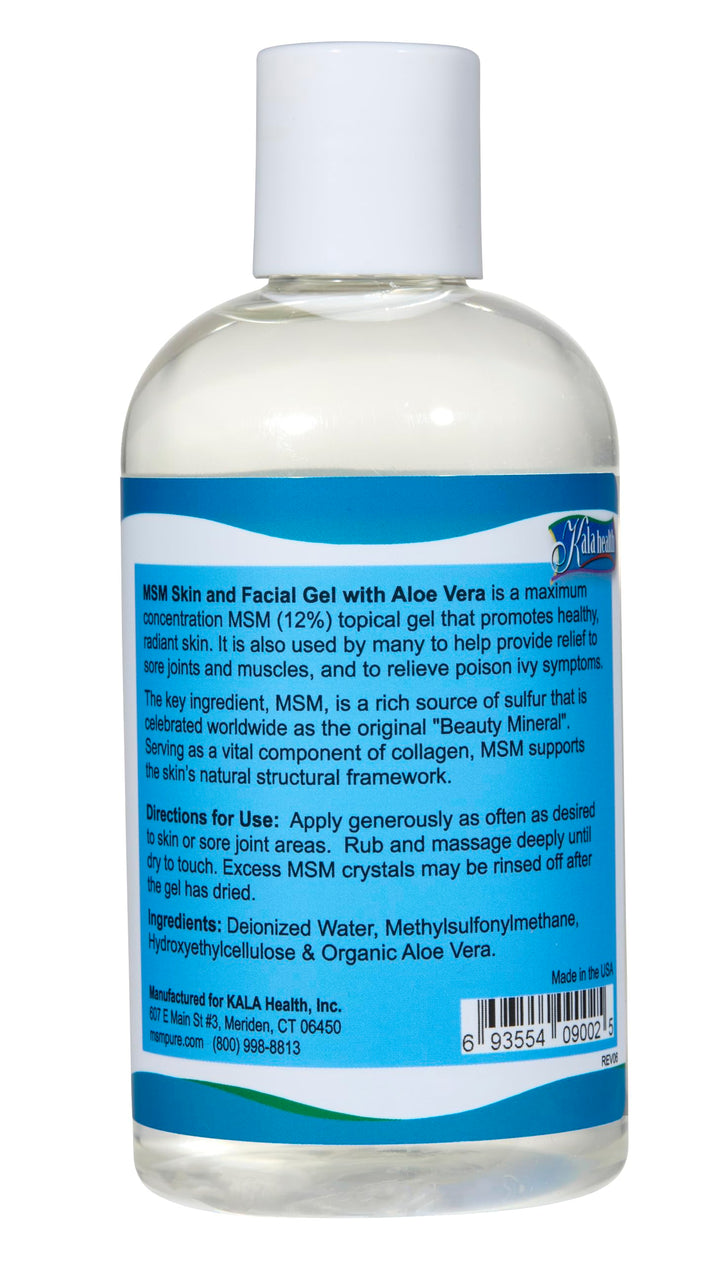 MSMPure Max Strength Skin &amp; Facial MSM Gel with Organic Aloe, 8 oz – Preservative-Free Skin Care for Smooth, Radiant Skin