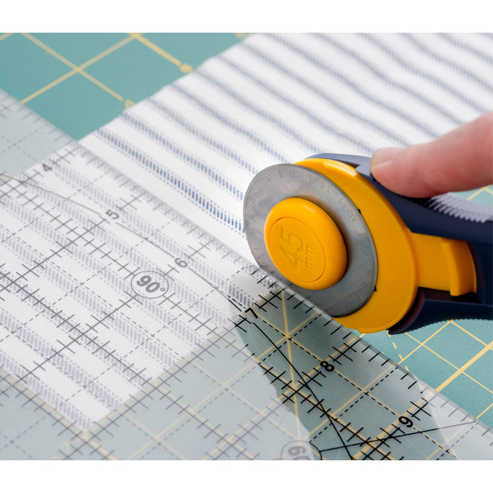 45mm Quick-Change Rotary Cutter (RTY-2C/NBL) - Rotary Fabric Cutter w/Blade Cover for Crafts, Sewing, Quilting, Replacement Blade: RB45-1 (Navy)