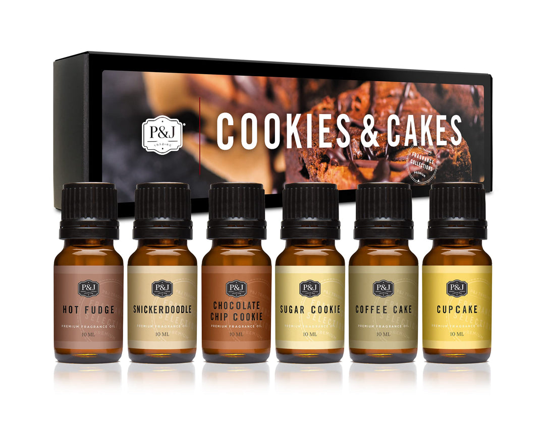 P&amp;J Trading Fragrance Oil Cookies &amp; Cakes Set | Candle Scents for Candle Making, Freshie Scents, Soap Making Supplies, Diffuser Oil Scents