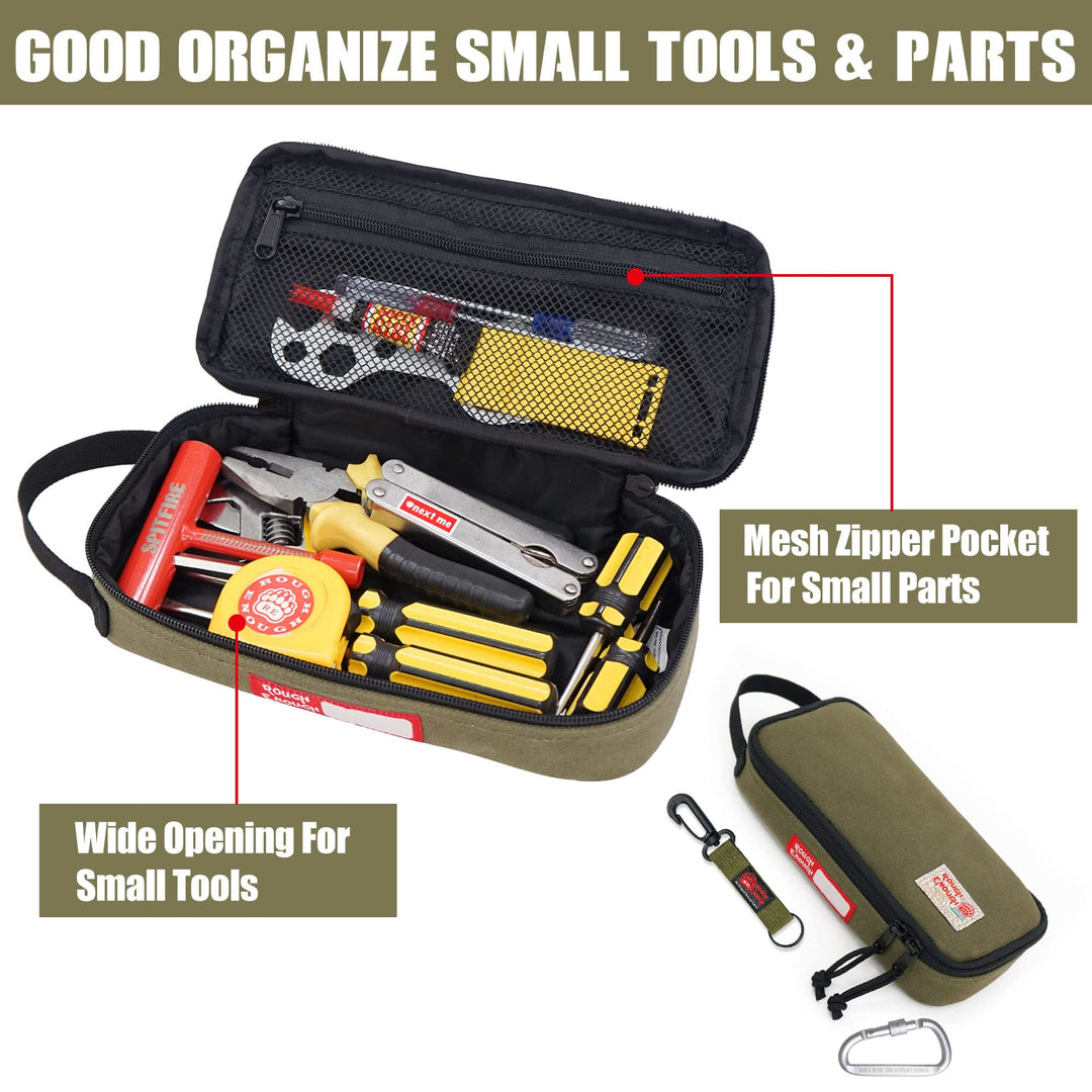 Rough Enough Small Tool Bag Pouch Box Large Pencil Case for Men Boys EDC Organizer Storage for Accessories with Zipper Handle