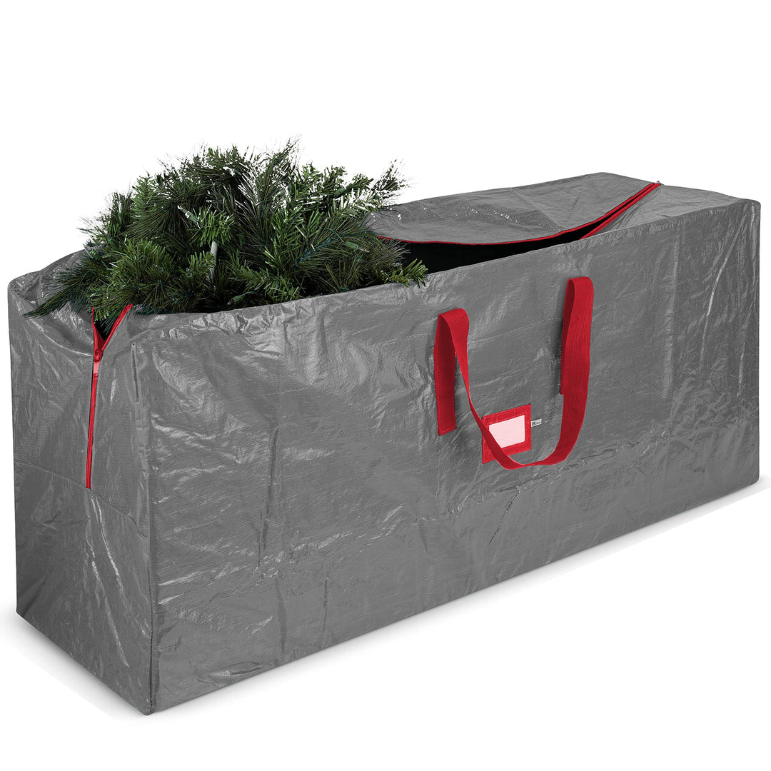 Christmas Tree Storage Bag - Fits 7.5 Ft Artificial Trees - Waterproof Christmas Tree Bag - Strong, Durable Handles - Labeling Card Slot - Red